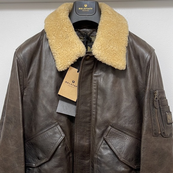 !SOLD! Belstaff Fur Collar Aviator Leather Jacket - Picture 10 of 15